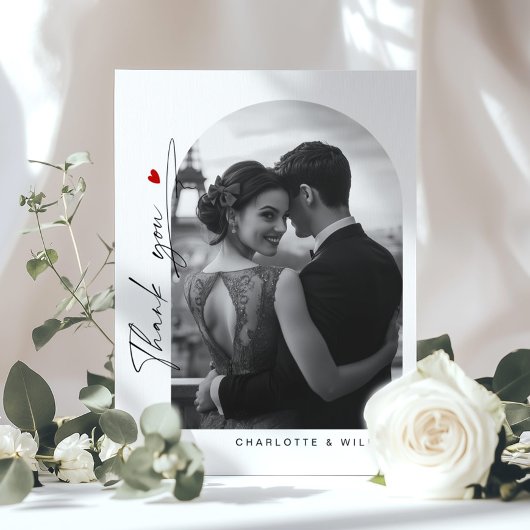 Minimalistisch Arch Foto Wedding Danke Postkarte