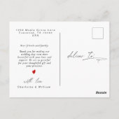 Minimalistisch Arch Foto Wedding Danke Postkarte (Rückseite)