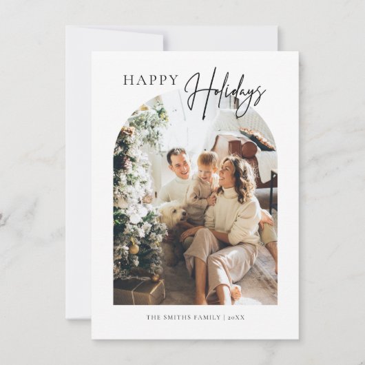 Minimalistisch Arch Frohe Weihnachtsgrüße-Karte Dankeskarte (Vorderseite)