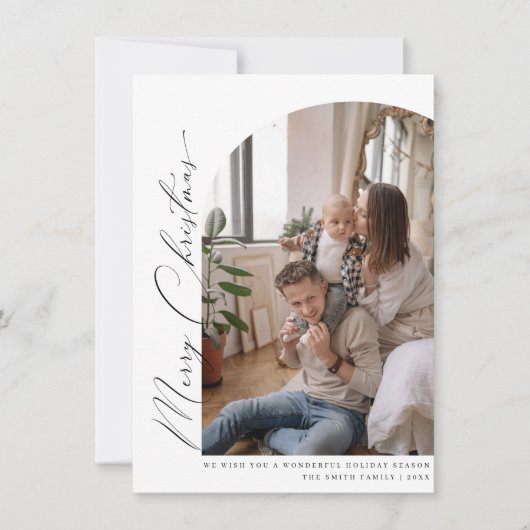 Minimalistisch Arch Frohe Weihnachtsgrüße-Karte Dankeskarte (Vorderseite)