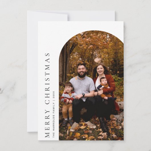 Minimalistisch Arch Frohe Weihnachtsgrüße-Karte Dankeskarte (Vorderseite)