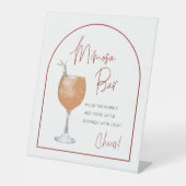 Minimalistisch Arch Mimosa Bar Table Sign Sockelschild (Vorderseite)