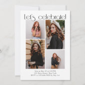 Minimalistisch Arch Modern  Abschluss mit 5 Fotos Einladung (Rückseite)