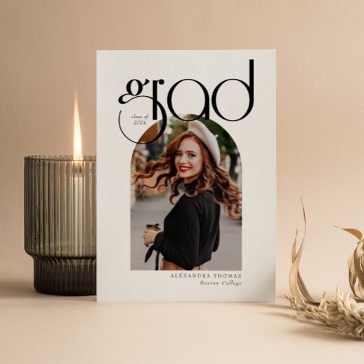 Minimalistisch Arch Modern  Abschluss mit 5 Fotos Einladung