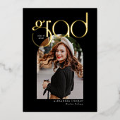 Minimalistisch Arch Modern  Abschluss mit 5 Fotos Folieneinladung (Vorderseite)