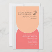 Minimalistisch Arch Peach Bold Wedding Einladung (Vorderseite)