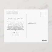 Minimalistisch Arch Wedding Foto Vielen Dank Postc Postkarte (Rückseite)