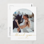 Minimalistisch Arch Wedding Foto Vielen Dank Postkarte (Vorne/Hinten)