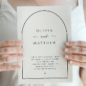 Minimalistisch Arch Wedding Probe Dinner Foto Einladung