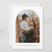 Minimalistisch Arch Wedding Probe Dinner Foto Einladung (Rückseite)