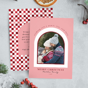Minimalistisch Arch Weihnachtsfamilie Foto Feiertagskarte