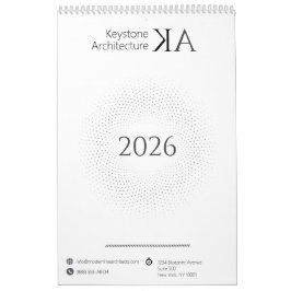 Minimalistisch Architekt Modernes B&W 2026 Kalender