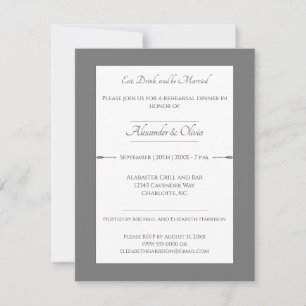 Minimalistisch Arrows Probe Dinner   Grau Einladung