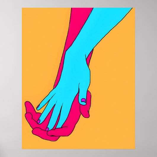 Minimalistisch Art Abstrakt Hands Geometric Poster (Vorne)