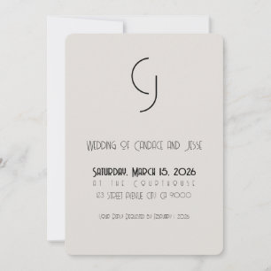 Minimalistisch Art Deco Hochzeit Speichern Sie das Save The Date