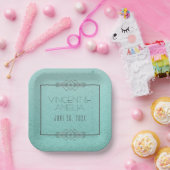 Minimalistisch Art Deco Pappteller (Party)