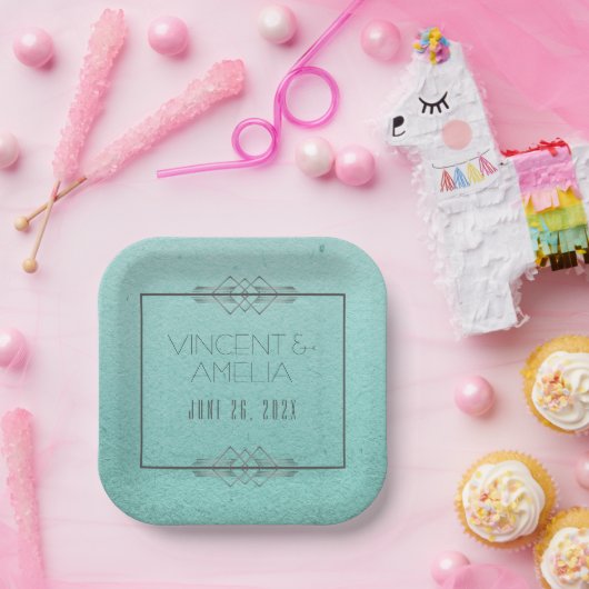 Minimalistisch Art Deco Pappteller (Party)