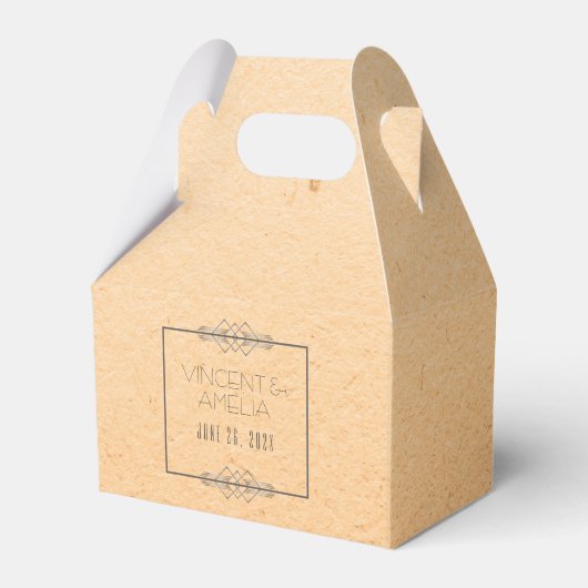 Minimalistisch Art Deco Peach Custom Wedding Geschenkschachtel (Vorderseite)