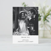 Minimalistisch Art Deco Wedding Custom Message Fot Dankeskarte (Stehend Vorderseite)