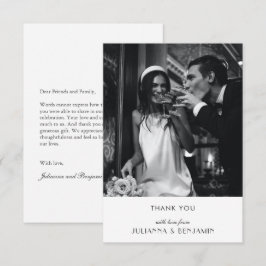 Minimalistisch Art Deco Wedding Custom Message Fot Dankeskarte