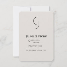 Minimalistisch Art Deco Wedding RSVP Card