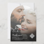 Minimalistisch Art Deco White Black Foto UAWG Wedd Einladung (Rückseite)