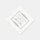 Minimalistisch Art Deco White Custom Wedding Serviette (Ecke)