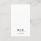 Minimalistisch Art Foto Artist Visitenkarte (Rückseite)