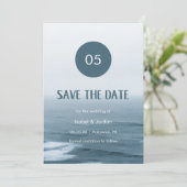Minimalistisch Art Waves Beach Hochzeit Save the D Date (Stehend Vorderseite)