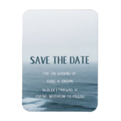 Minimalistisch Art Waves Beach Hochzeit Save the D Magnet (Vertikal)