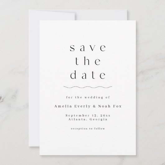 Minimalistisch Arted Foto Boho Save the Date Einladung (Vorderseite)