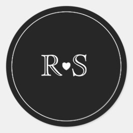 Minimalistisch | Aufkleber | Initialen | Schwarz