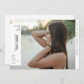 Minimalistisch Avant Garde Foto Abschluss Einladung (Vorne/Hinten)