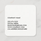 Minimalistisch Baby Blue Quadratische Visitenkarte (Rückseite)