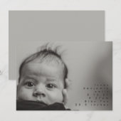 Minimalistisch Baby Boy Foto Geburtsankündigung Ankündigung (Vorne/Hinten)