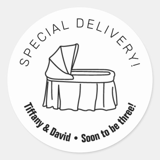 Minimalistisch Baby Crib Runder Aufkleber (Vorderseite)