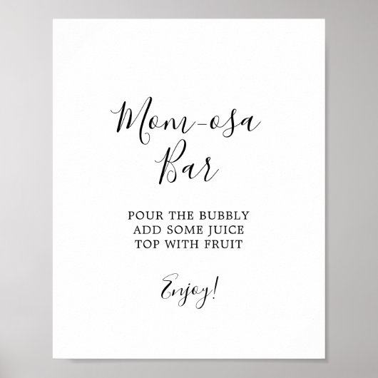 Minimalistisch Baby Dusche Mama-osa-Bar-Zeichen Poster (Vorne)