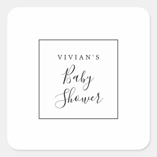 Minimalistisch Baby Dusche Umschlag Aufkleber (Vorderseite)
