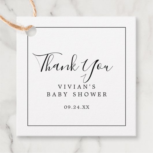 Minimalistisch Baby Dusche Vielen Dank Geschenkanhänger (Vorderseite)