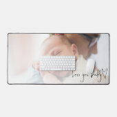 Minimalistisch Baby Foto Liebe You Daddy Schreibtischunterlage (Tastatur & Maus)