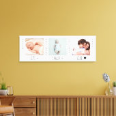 Minimalistisch Baby Foto Trio Birth Keepake Leinwanddruck (Insitu (Wohnzimmer))