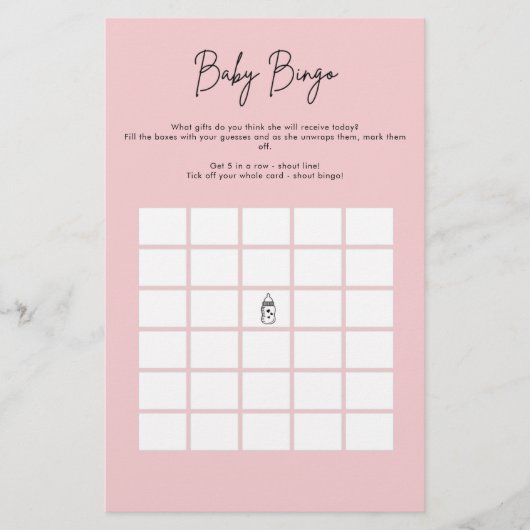 Minimalistisch Baby Shooter Baby Bingo Game Flyer (Vorne)
