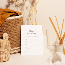 Minimalistisch Baby Shower Baby Word Scramble Game