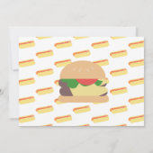 Minimalistisch Baby Shower GRILLEN Burger Hot Dog Einladung (Rückseite)