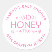 Minimalistisch Baby Shower Honey Classic Round Sti Runder Aufkleber (Vorderseite)