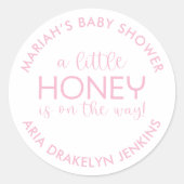 Minimalistisch Baby Shower Honey Classic Round Sti Runder Aufkleber (Vorderseite)