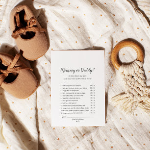 Minimalistisch Baby Shower Mommy oder Daddy Game F Flyer