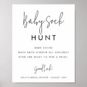 Minimalistisch Baby Showgame Baby Sock Hunt Poster (Vorne)