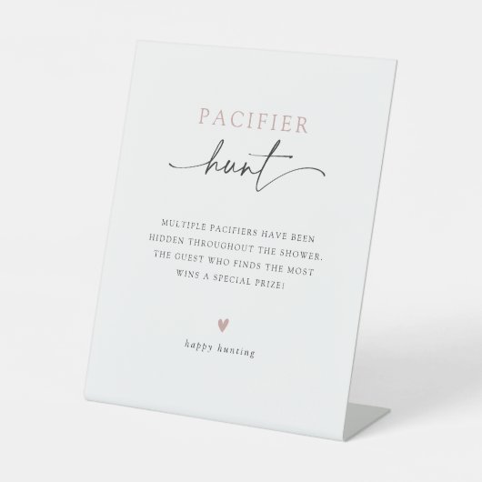 Minimalistisch Baby Showroom Schnuller Hunt Game Sockelschild (Vorderseite)