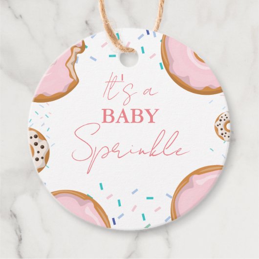Minimalistisch Baby Sprinkles Babydusche Geschenkanhänger (Vorderseite)
